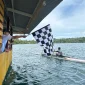 Ketua Umum PODSI Maluku Utara, Kalpin Nur, membuka pemusatan latihan atlet dayung di Talaga Paca, Tobelo Selatan.