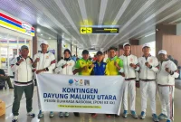Kontingen dayung PODSI Maluku Utara pada PON XXI 2024.