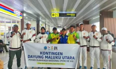 Kontingen Dayung Maluku Utara Bertolak ke PON XXI Aceh-Sumut 2024