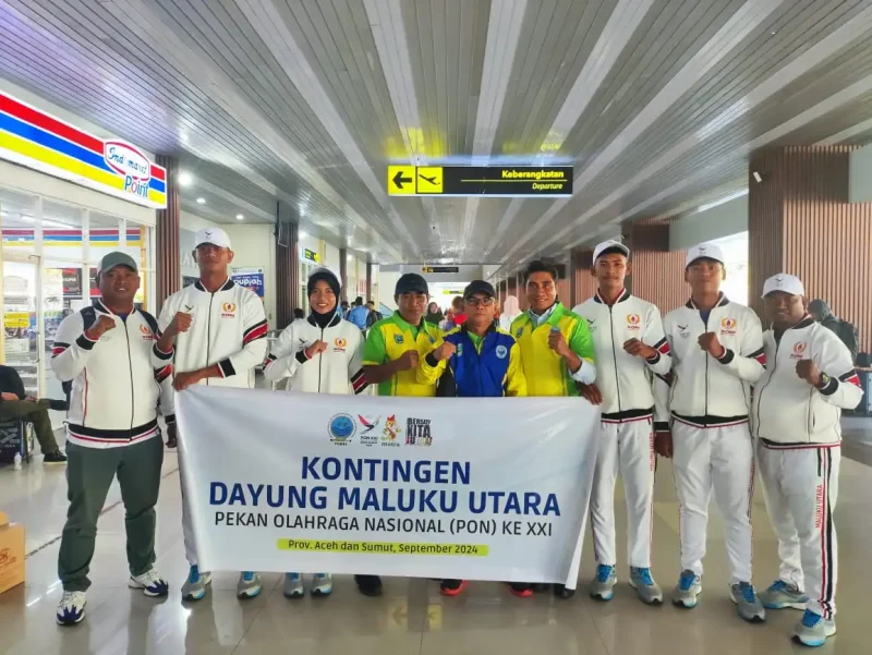 Kontingen dayung PODSI Maluku Utara pada PON XXI 2024.