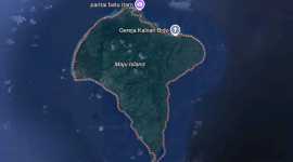 Tangkapan layar maps Pulau Mayau, Kecamatan Pulau Batang Dua, Kota Ternate.