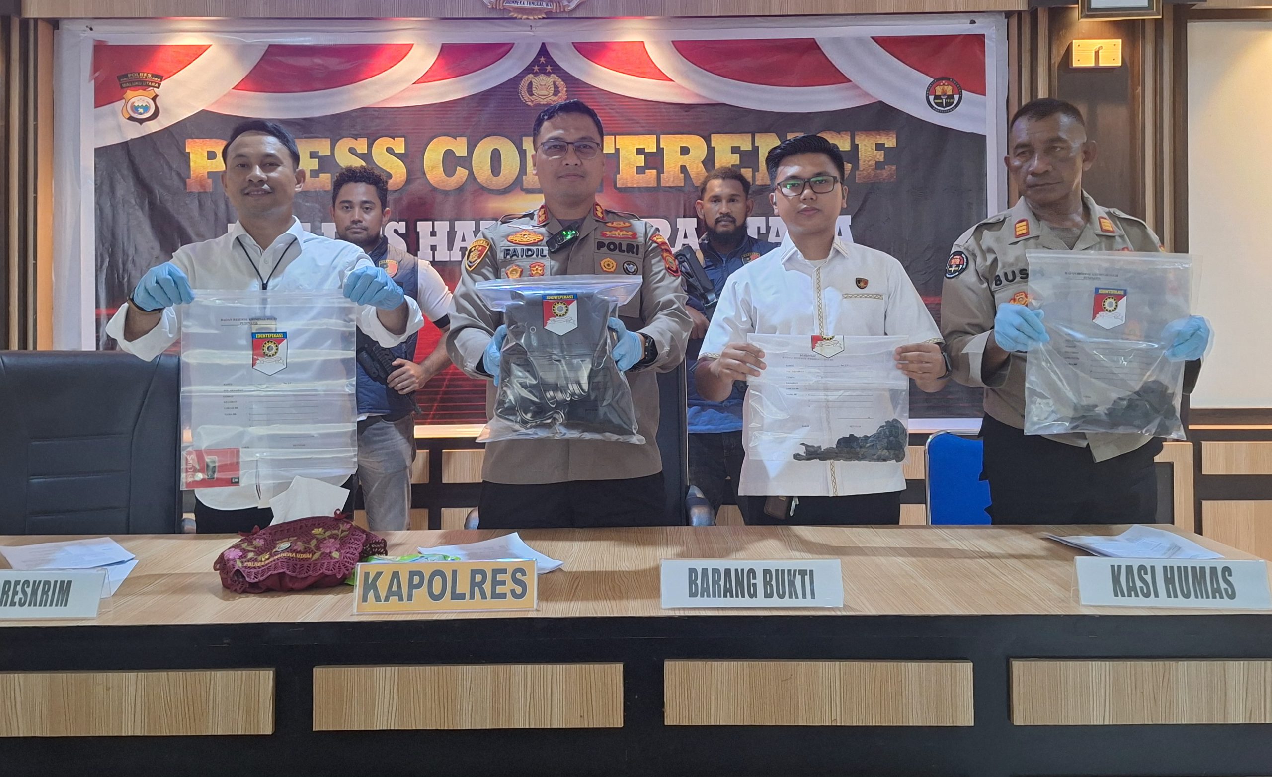 3 Orang Terduga Pelaku Pelemparan Bom Molotov Di Desa Dokulamo Berhasil Diringkus Polres Halut, 4 Masih DPO