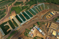 Salah satu fasilitas sediment pond milik Harita Nickel yang digunakan untuk mengendapkan partikel padatan yang ada dalam air limbah sebelum dialirkan kembali ke lingkungan. (Dok. Harita Nickel)