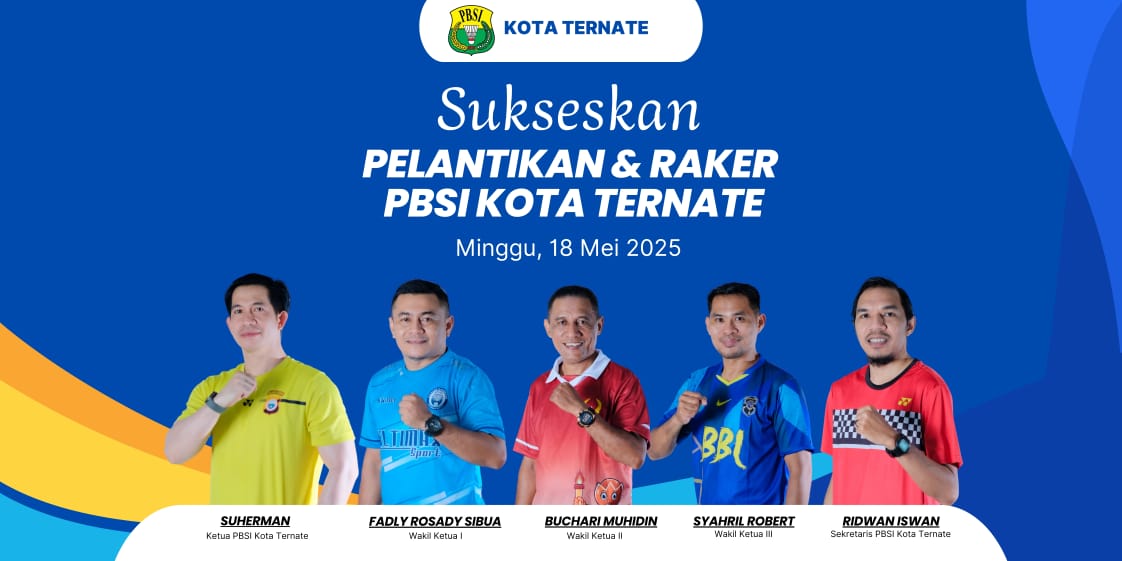Esok Pengurus PBSI Kota Ternate Dilantik