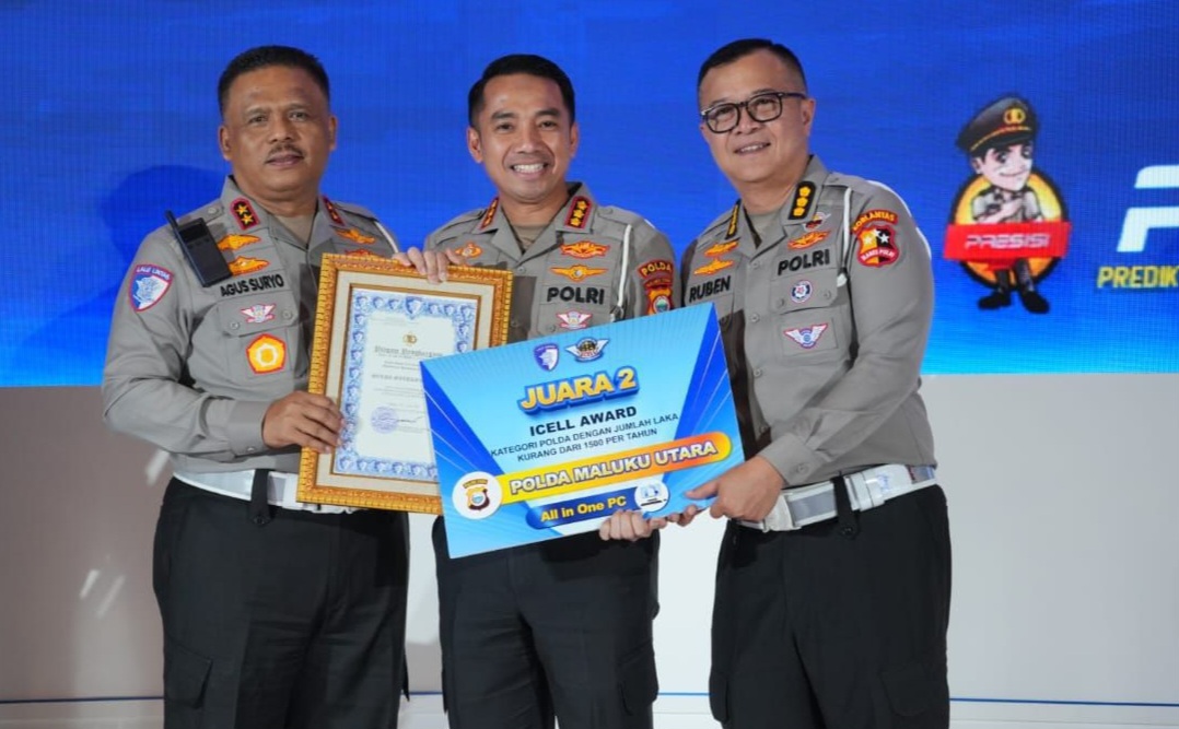 Ditlantas Polda Malut Raih Penghargaan iCell Award 2025 Dari Kakorlantas Polri