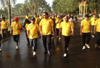 Polres Halut bersama Forkopimda jalan sehat bersama.
