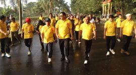 Polres Halut bersama Forkopimda jalan sehat bersama.