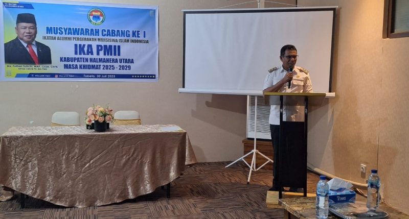 Wakil Bupati Halut Dr. Hi. Kasman Hi. Ahmad, buka Mucab IKA PMII Halut.