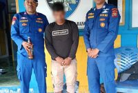 Polairud Polda Malut amankan satu nelayan saat melakukan pengeboman ikan.