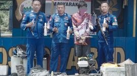 Polairud Polda Malut amankan satu tersangka pengeboman ikan.(foto/istimewa)
