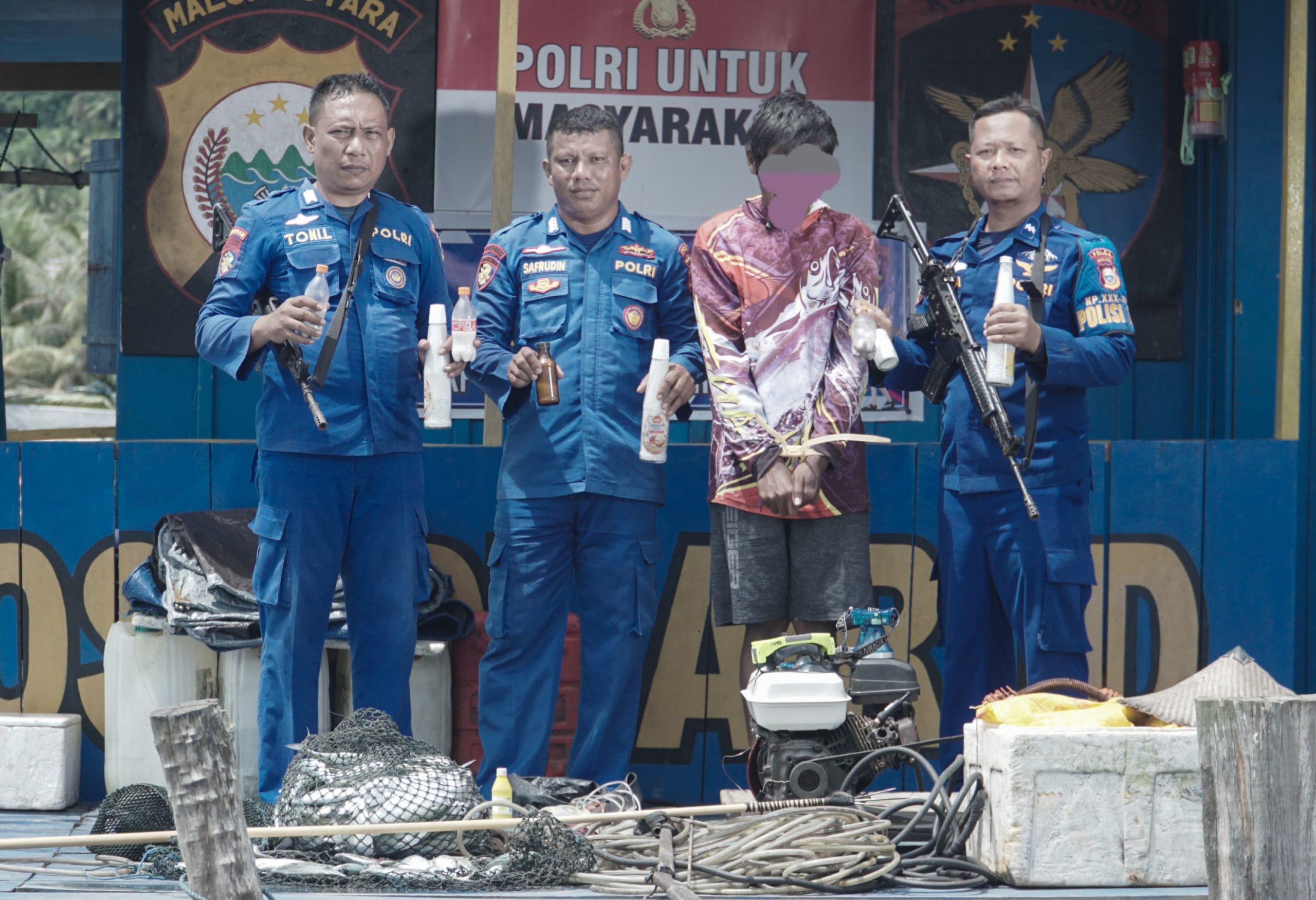 Polairud Polda Malut Tangkap Pelaku Destructive Fishing Di Perairan Halmahera Selatan
