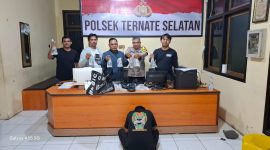 Polsek Ternate Selatan amankan pemjual Miras jenis Cap Tikus.(foto/humas).