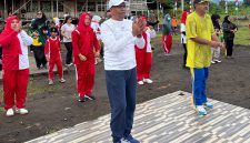 Wakil Bupati Halut senam bersama Forkopincam Galsel.