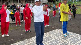 Wakil Bupati Halut senam bersama Forkopincam Galsel.
