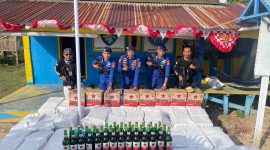 Polairud Pulau Taliabu amankan minuman beralkohol.(foto/humas).