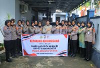 Polwan Polda Malut Sambut HUT ke-77 Polwan. 