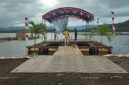 Panggung upaca HUT RI ke-80 di Danau Galela.