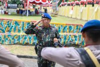 Kapolda Malut, Irjen Pol. Waris Agono pimpin upcara tunggal pensucian tunggal Batalyon Pelopor.(foto/humas).