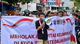Cipayung plus gelar aksi di Mapolres Ternate, tolak paham radikal.(istimewa)