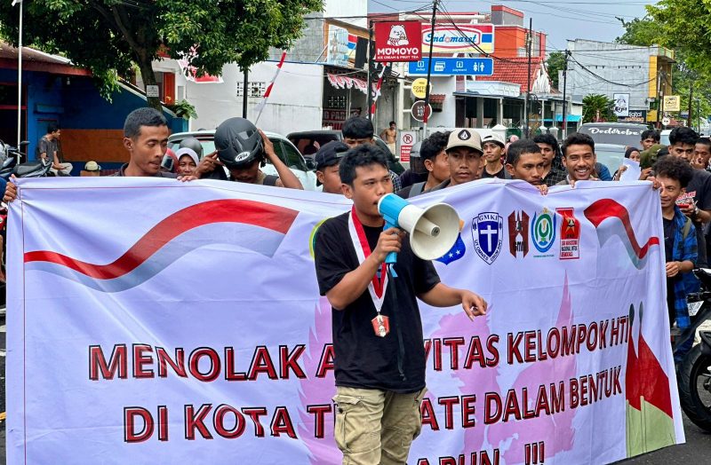 Cipayung plus gelar aksi di Mapolres Ternate, tolak paham radikal.(istimewa)