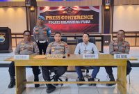 Polres Halut gelar Pres Conference kasus penistaan agama oleh oknum Polisi.
