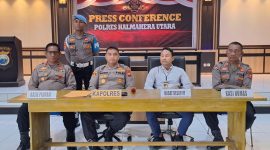 Polres Halut gelar Pres Conference kasus penistaan agama oleh oknum Polisi.