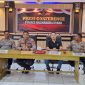 Polres Halut gelar Pres Conference terkait pelimpahan dugaan kasus oknum Polisi yang melakukan penistaan agama.