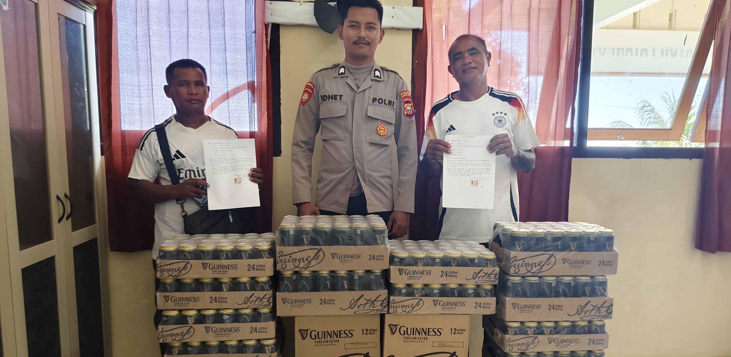 Polres Halteng Gagalkan Penyelundupan Miras, 2 Pria Dibekuk Di Patani Utara