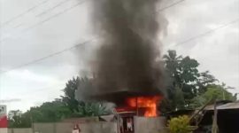 Kebakaran Pertashop di Pediwang Kao Utara