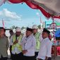 Wakil Presiden RI, Gibran Rakabuming Raka di dampingi Wakil Gubernur Malut, Sarbin Sehe dan Bupati Pulau Morotai, Rusli Sibua, tinjau pembangunan pelabuhan Daruba.
