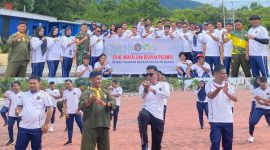 Rutan Soasiu gelar pelatihan bela diri di pantai Tugulufa.(foto/humas)