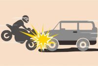 Foto Ilustrasi. Tabrakan motor dan Mobil mini bus