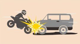 Foto Ilustrasi. Tabrakan motor dan Mobil mini bus