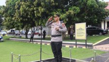 Kapolres Halut pimpinan apel tanggap darurat bencana Hidrometeorologi 2025.(foto/humas)