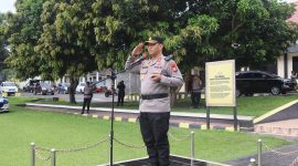 Kapolres Halut pimpinan apel tanggap darurat bencana Hidrometeorologi 2025.(foto/humas)