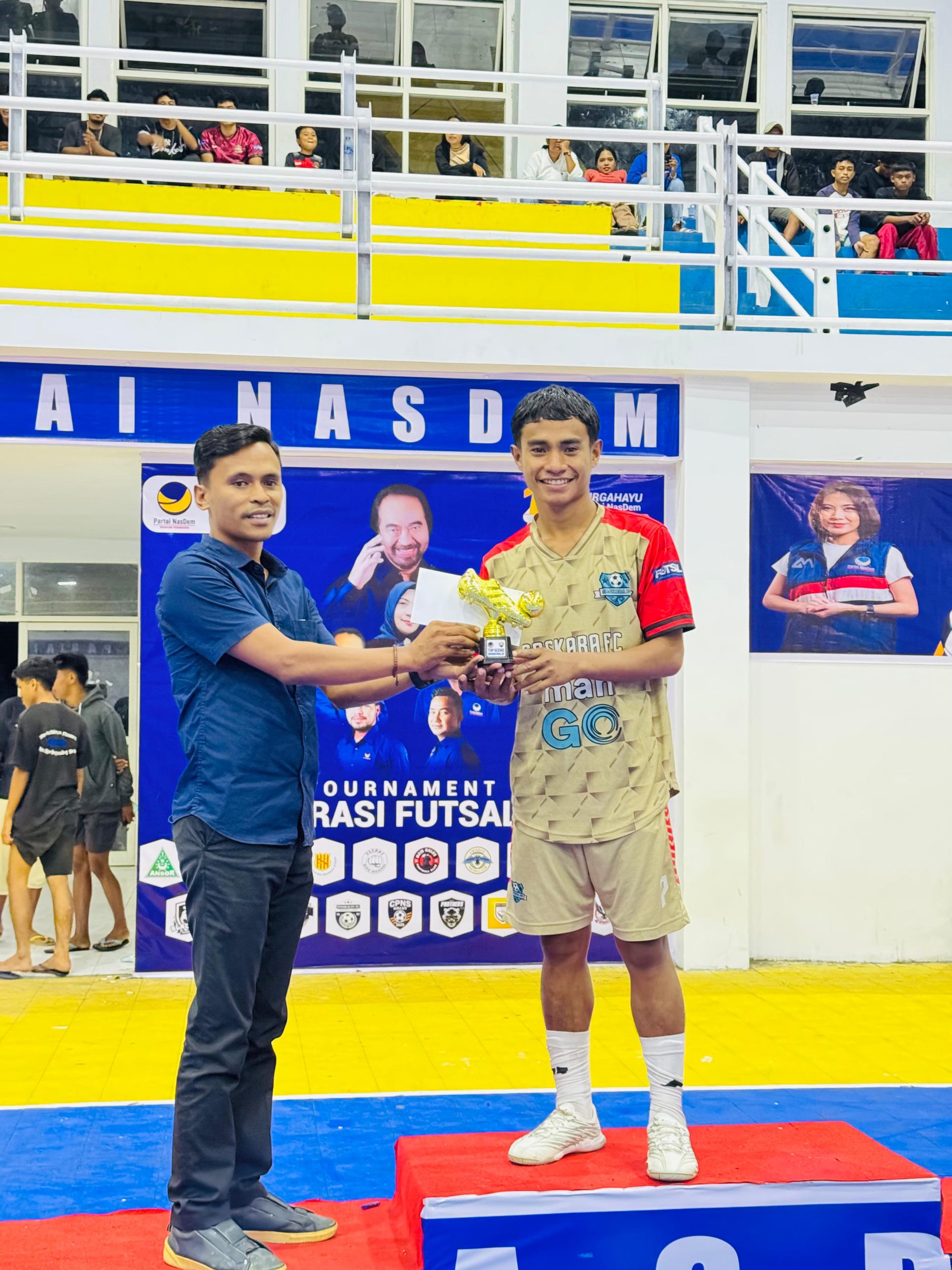 Ketua KNPI Halut, Fahmi Musa Hadiri Penutupan Restorasi Futsal Cup I, Dukung Penuh Talenta Muda