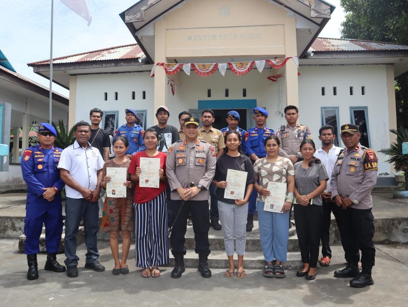 Polres Halut gelar Canga Maritim di Desa Kumo, Kecamatan Tobelo.(foto/humas) 