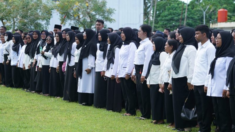 P3K Pulau Morotai saat mengikuti apel.(foto/istimewa)