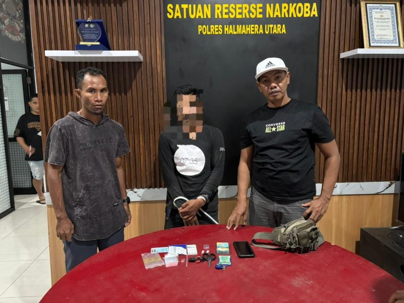 Sat Resnarkoba Polres Halut amankan seorang pemuda yang diduga membawa sabu.(foto/istimewa) 