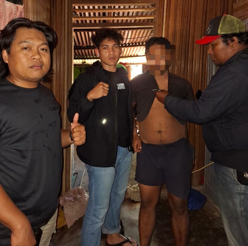 Anggota Resmon Mancan Gamalama bekuk seorang revidifis di Halmahera Barat.(istimewa)