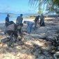 AJM membersihkan tempat wisata di Morotai.(istimewa)
