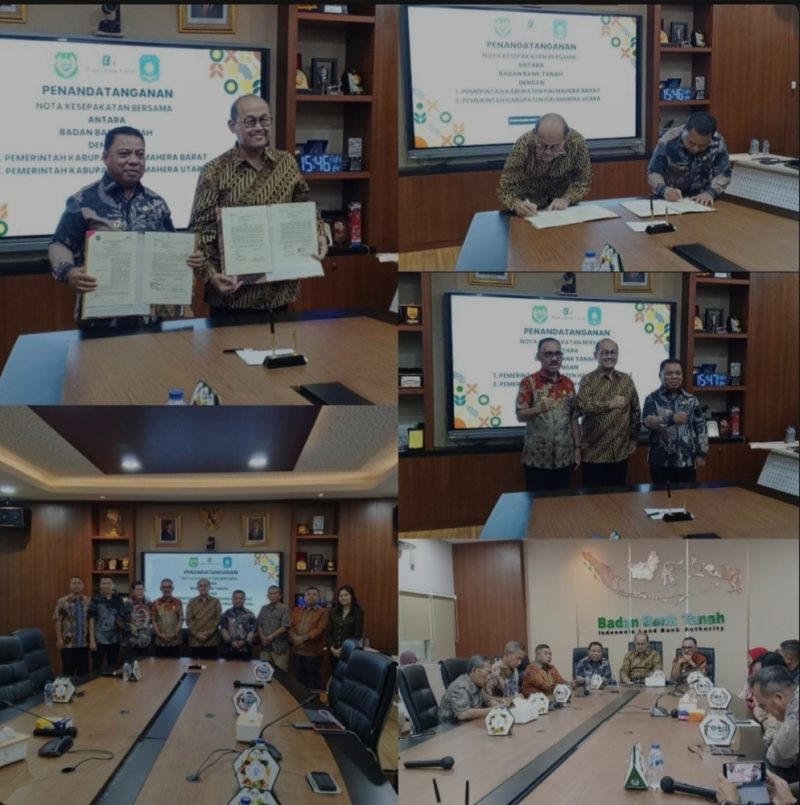 Bupati Halut, Dr. Piet Hein Babua tanda tangani MoU dengan Bank Tanah.(istimewa)