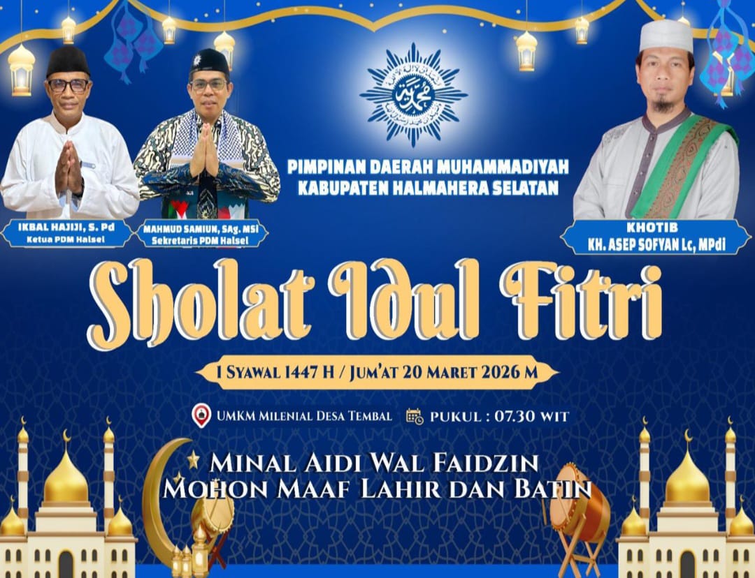 Maklumat Pusat Jadi Pegangan, Muhammadiyah Halsel Gelar Shalat Idul Fitri 20 Maret Di Bacan Selatan