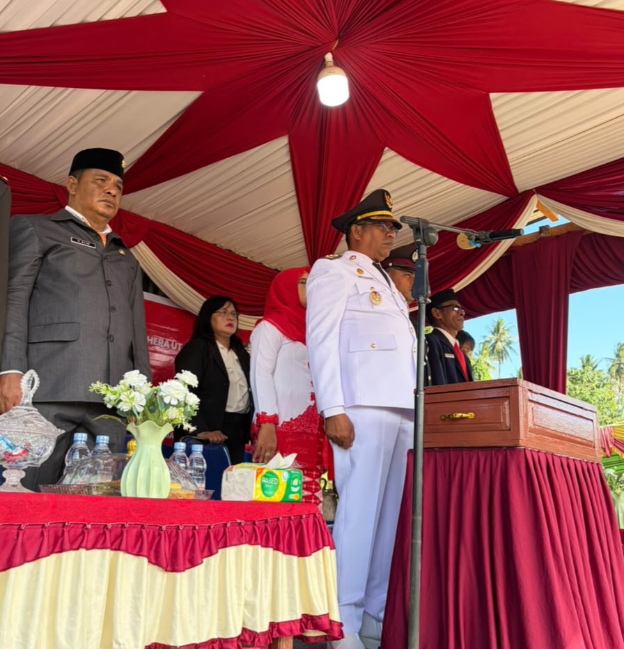 Wabup Kasman Pimpin Detik-Detik Proklamasi HUT Ke-81 RI Di Galela, Semangat Kemerdekaan Menggema