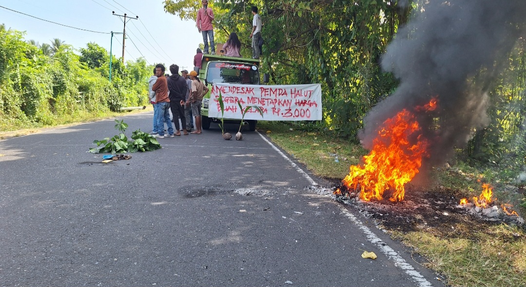 Petani Kelapa Mengamuk, Jalan Trans Tobelo–Galela Diblokade