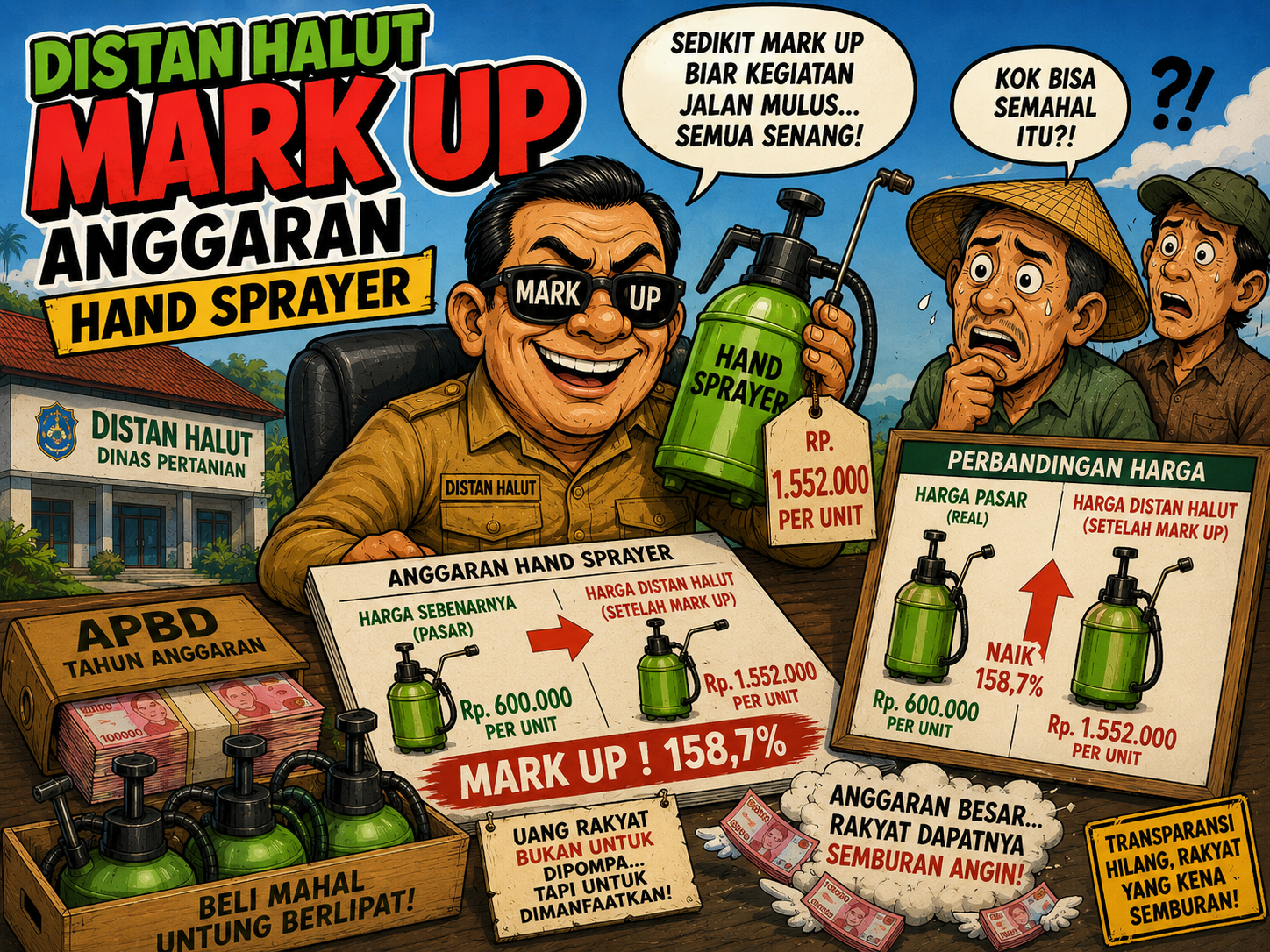 Distan Halut Diduga Mark Up Anggaran Hand Sprayer 